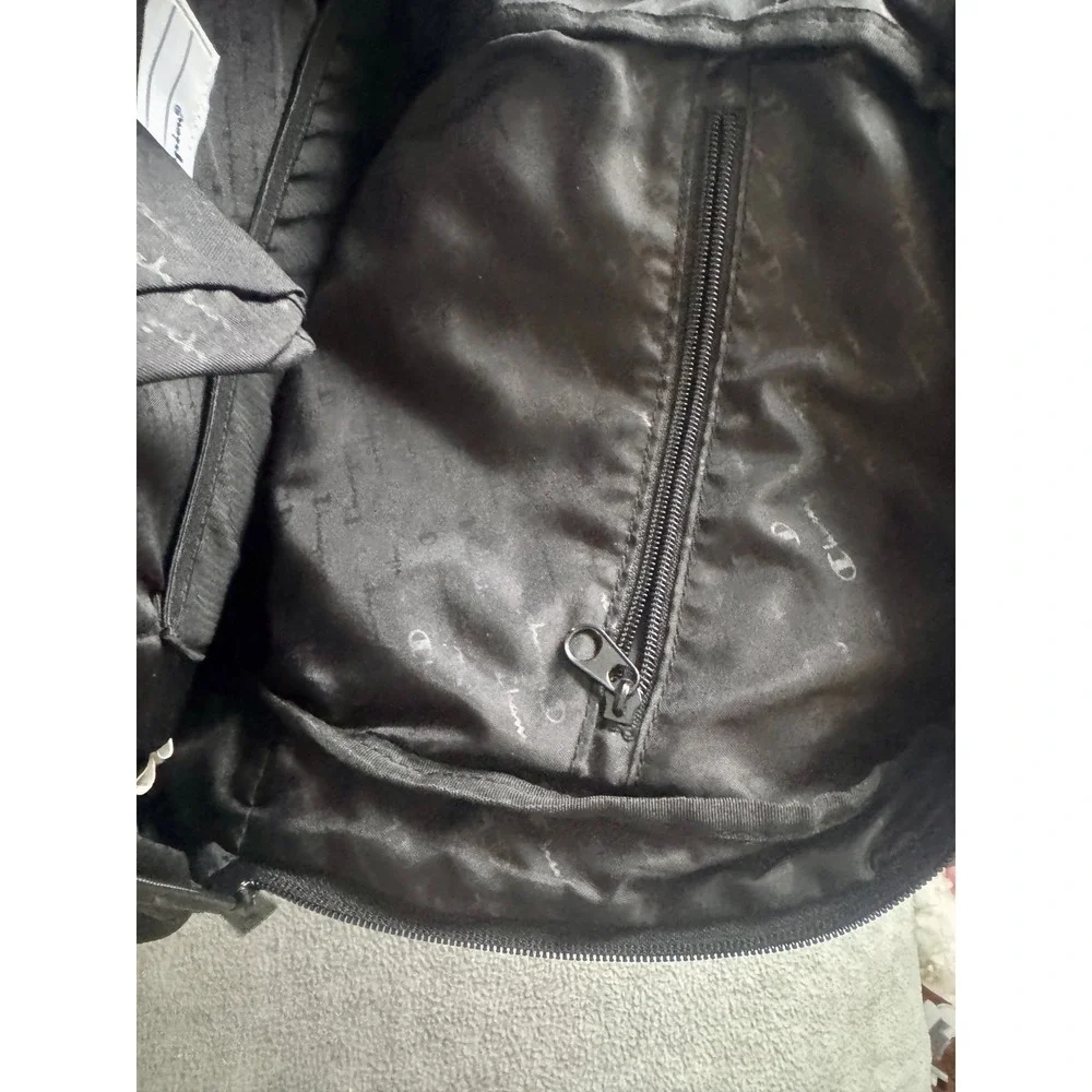 Champion Supercize Backpack Black Big C Logo Canvas School Bookbag Mens Womens